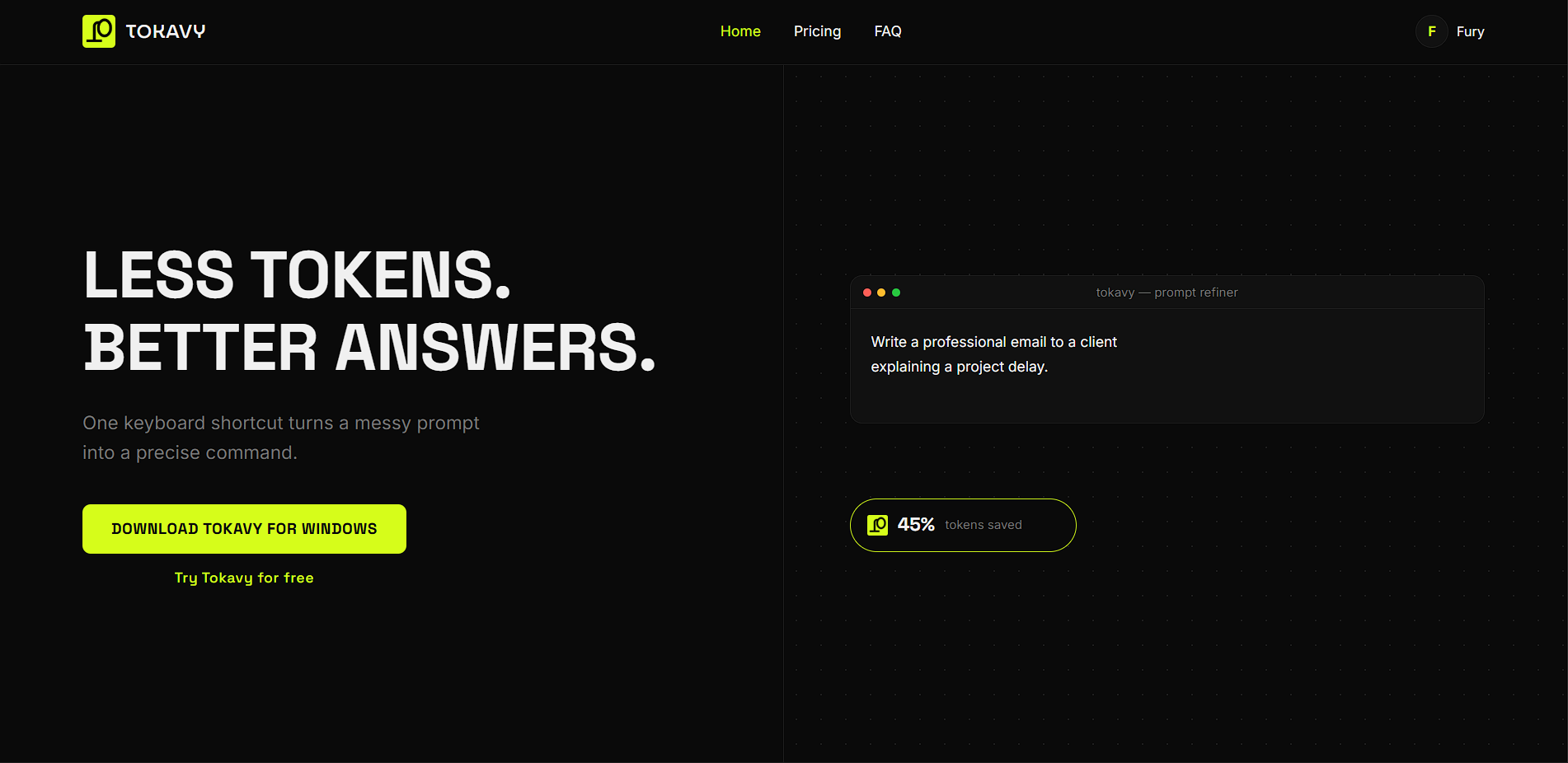 Tokavy — Less Tokens. Better Answers. gallery image