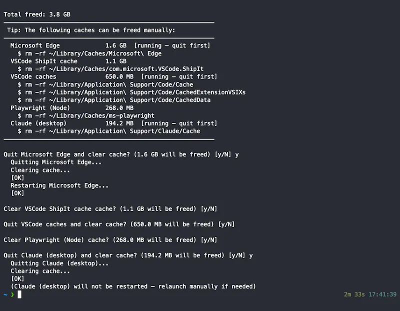sasurahime — Cache Cleaner for Mac Dev screenshot 4