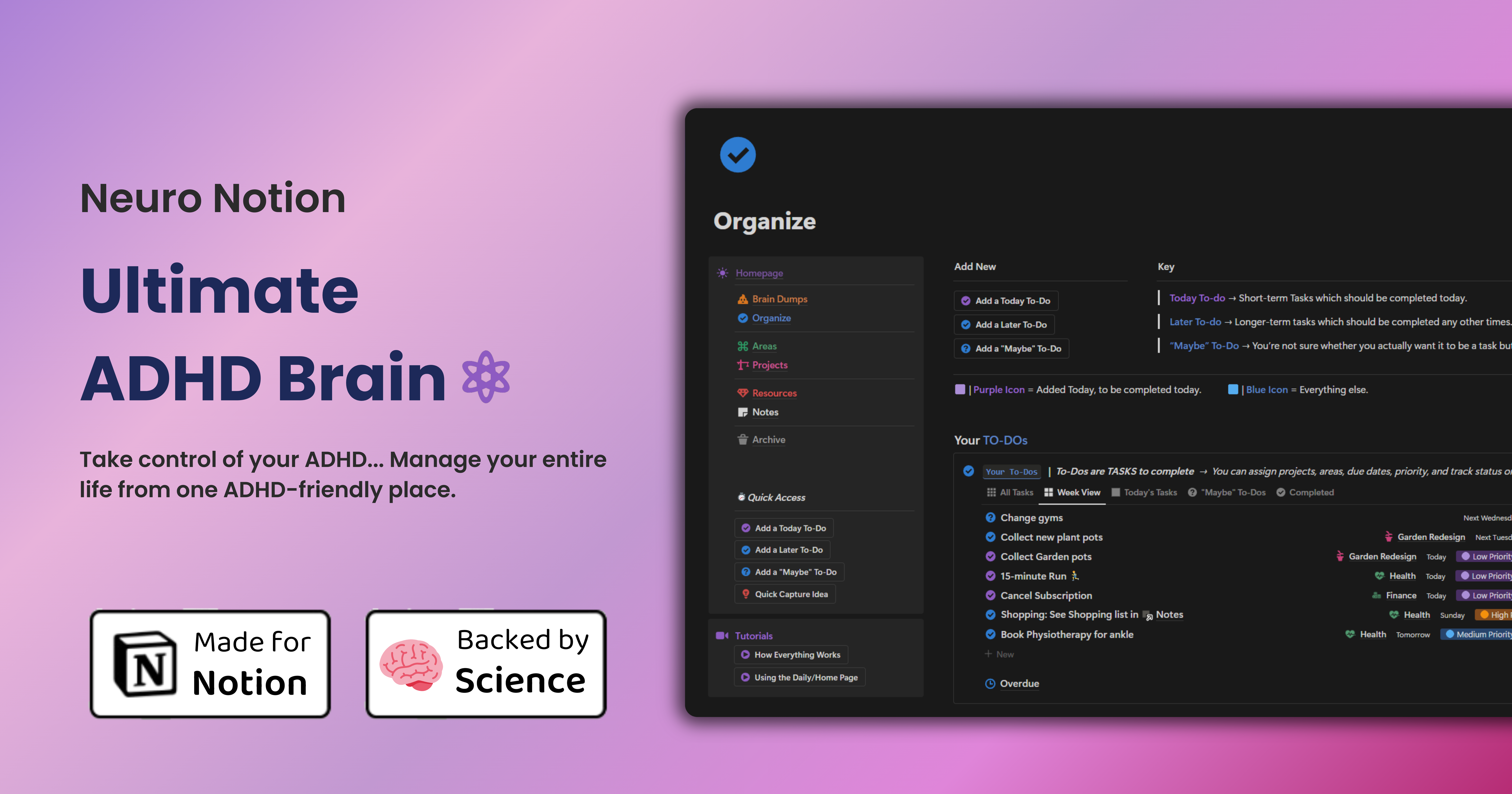 Ultimate ADHD Brain Notion Template  gallery image