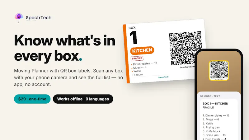 Moving Planner with QR Box Labels screenshot 2