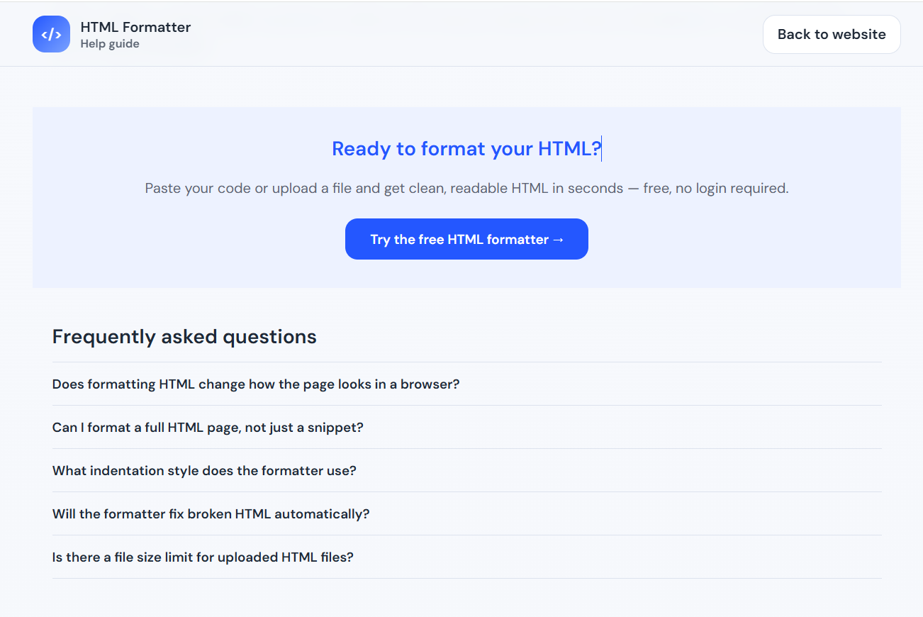 HTML Formatter gallery image