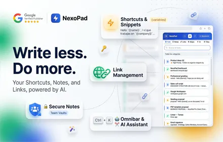 NexoPad: Text Expander, Notes & Links 제품 배너