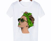 Women’s Attractive Lady Print Casual Tee media 2