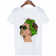 Women’s Attractive Lady Print Casual Tee gallery image