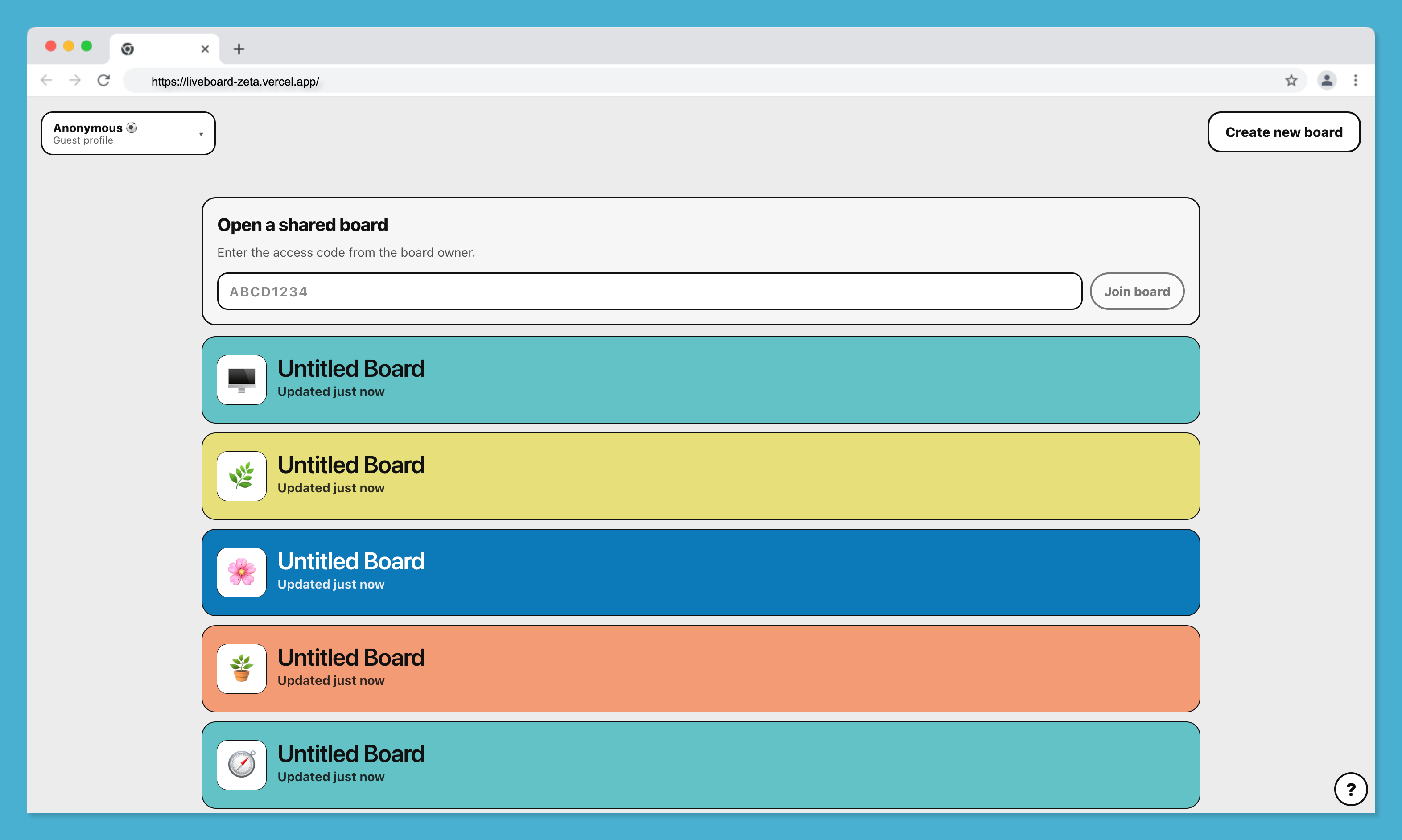 Liveboard - Main product screenshot demonstrating key features and user interface