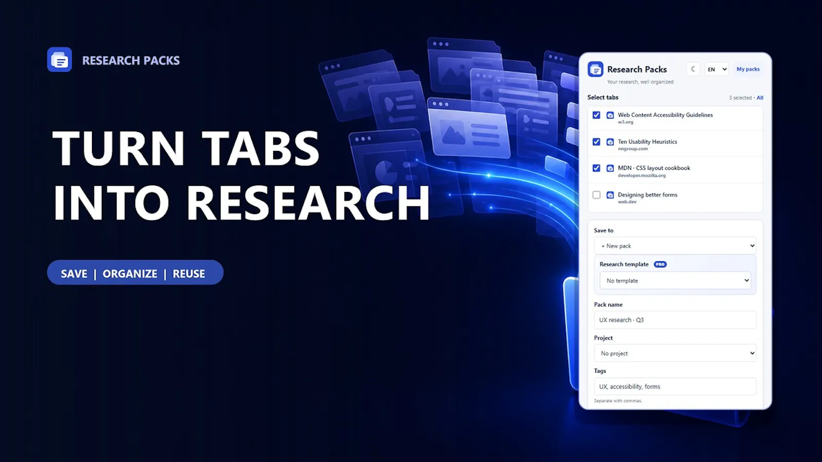 first Chrome tools - Research Packs screenshot 1 (video preview)