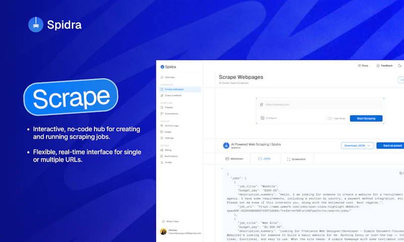 Spidra screenshot 2