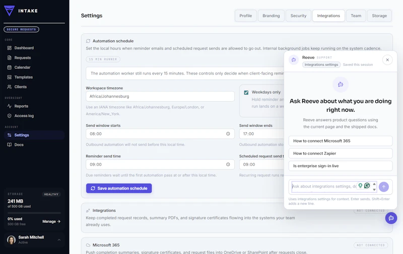 Intake screenshot 7