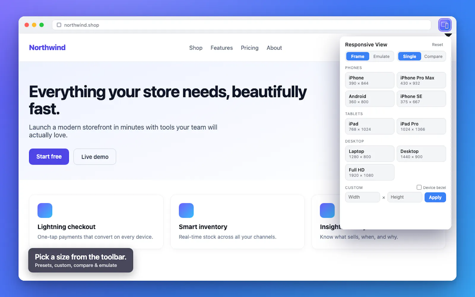 Responsive View screenshot 5