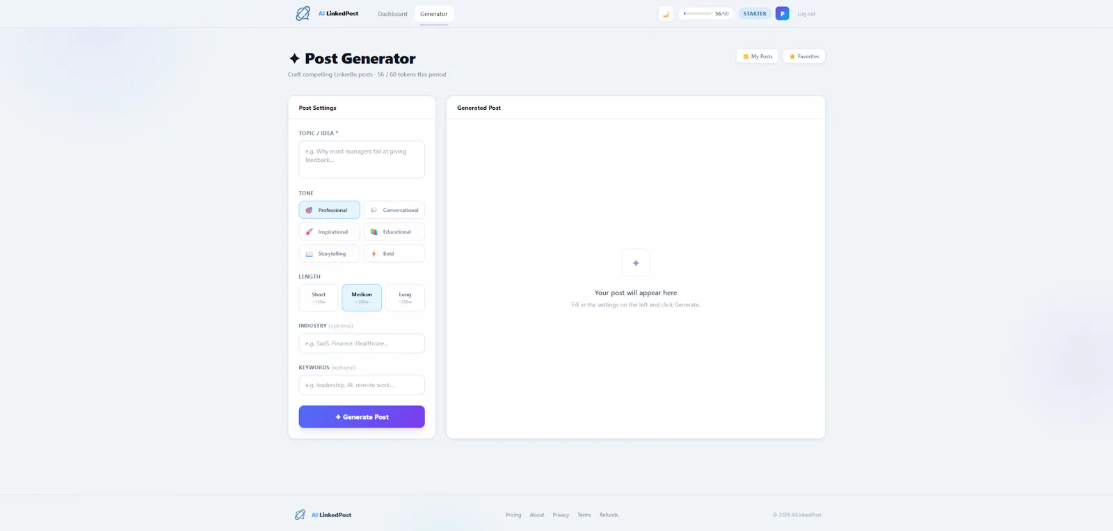AILinkedPost screenshot 2