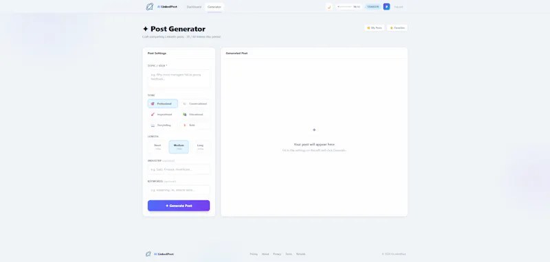 AILinkedPost screenshot 2