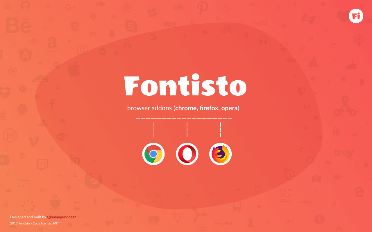 Fontisto browser add ons (extensions)