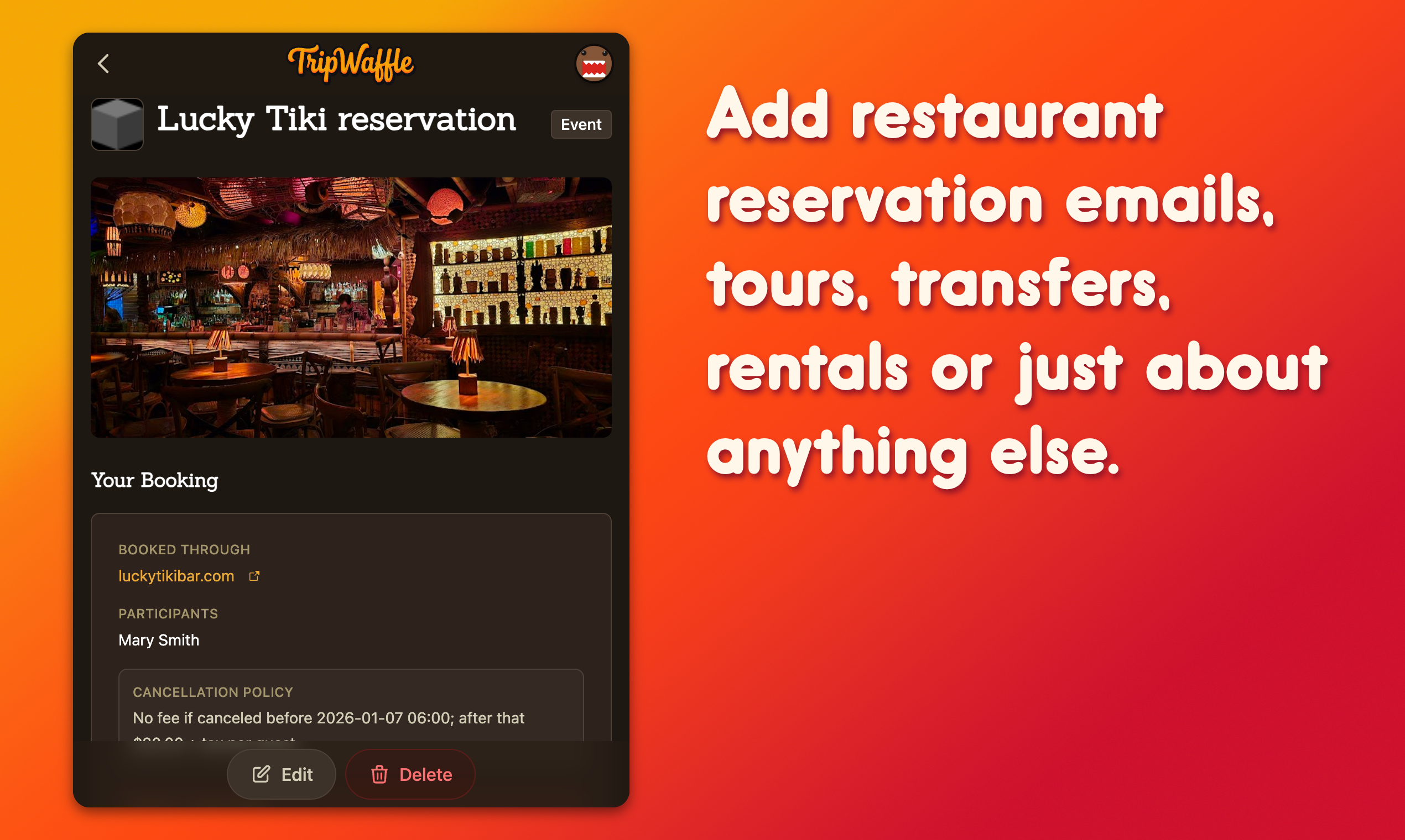 TripWaffle - Screenshot 5 showing product features and functionality