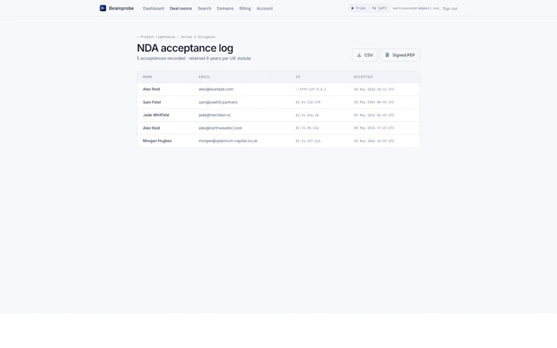 Beamprobe screenshot 6