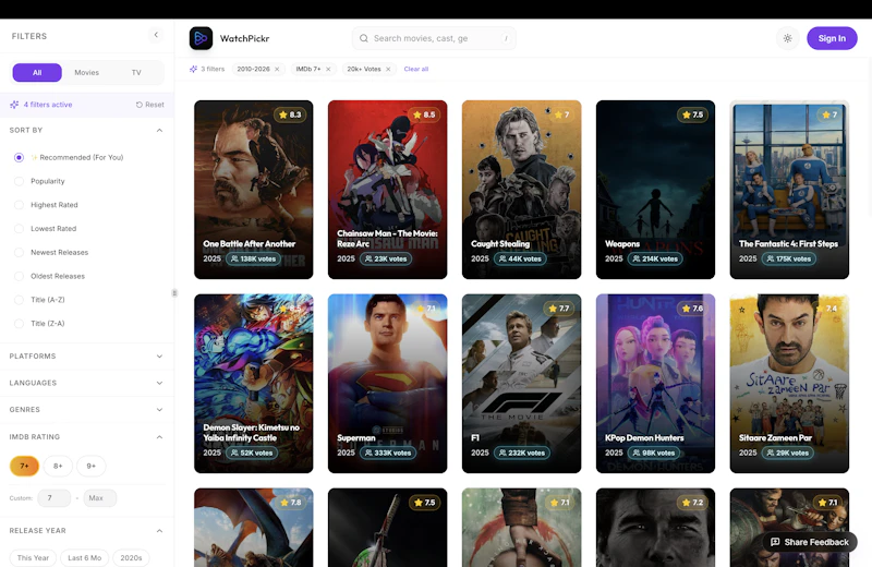 WatchPickr screenshot 3