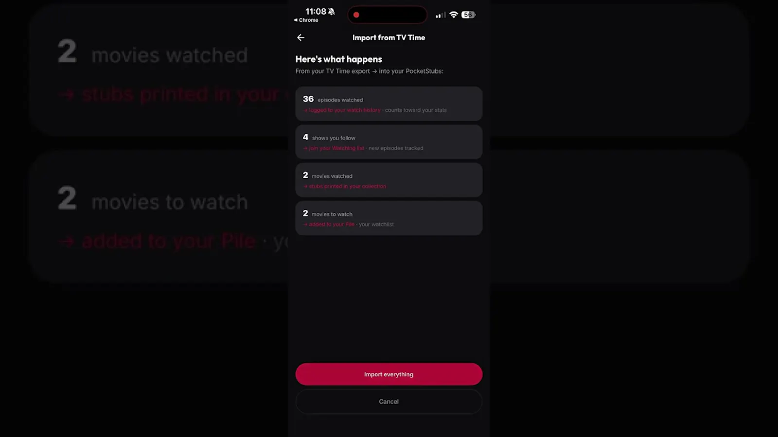 PocketStubs screenshot 1 (video preview)