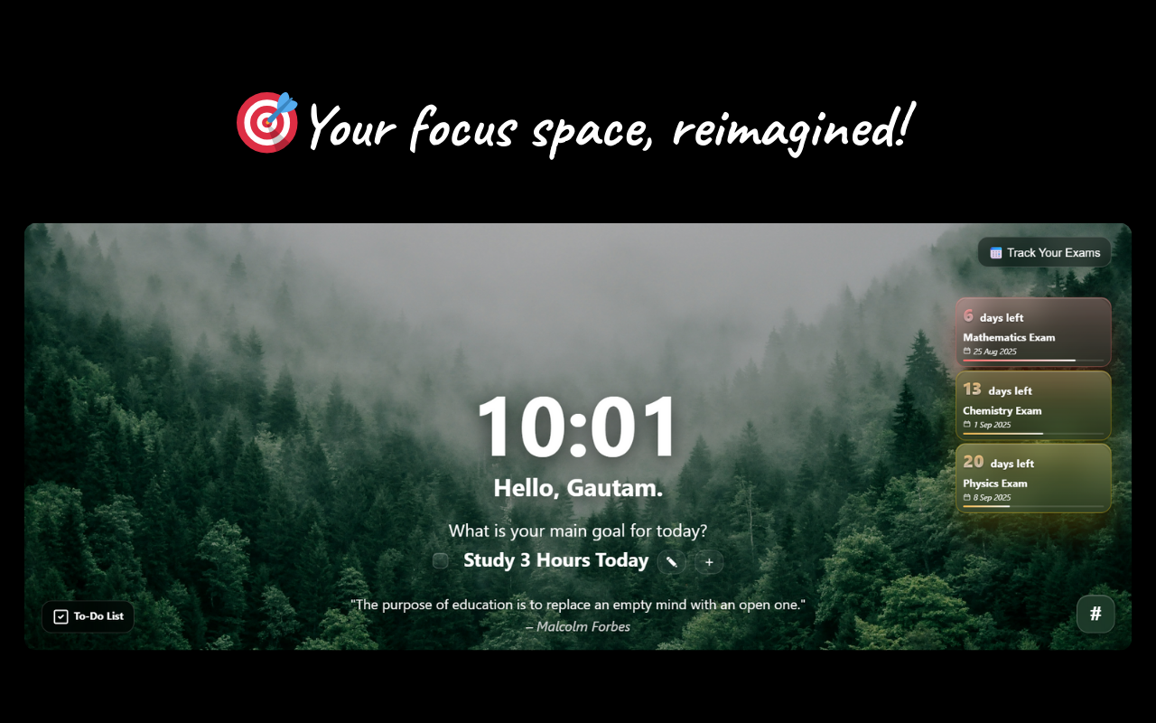 Média Focus Chrome Extension - Restez productif sur chaque nouvel onglet Chrome 1