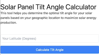 Solar Panel Tilt Angle Calculator gallery image