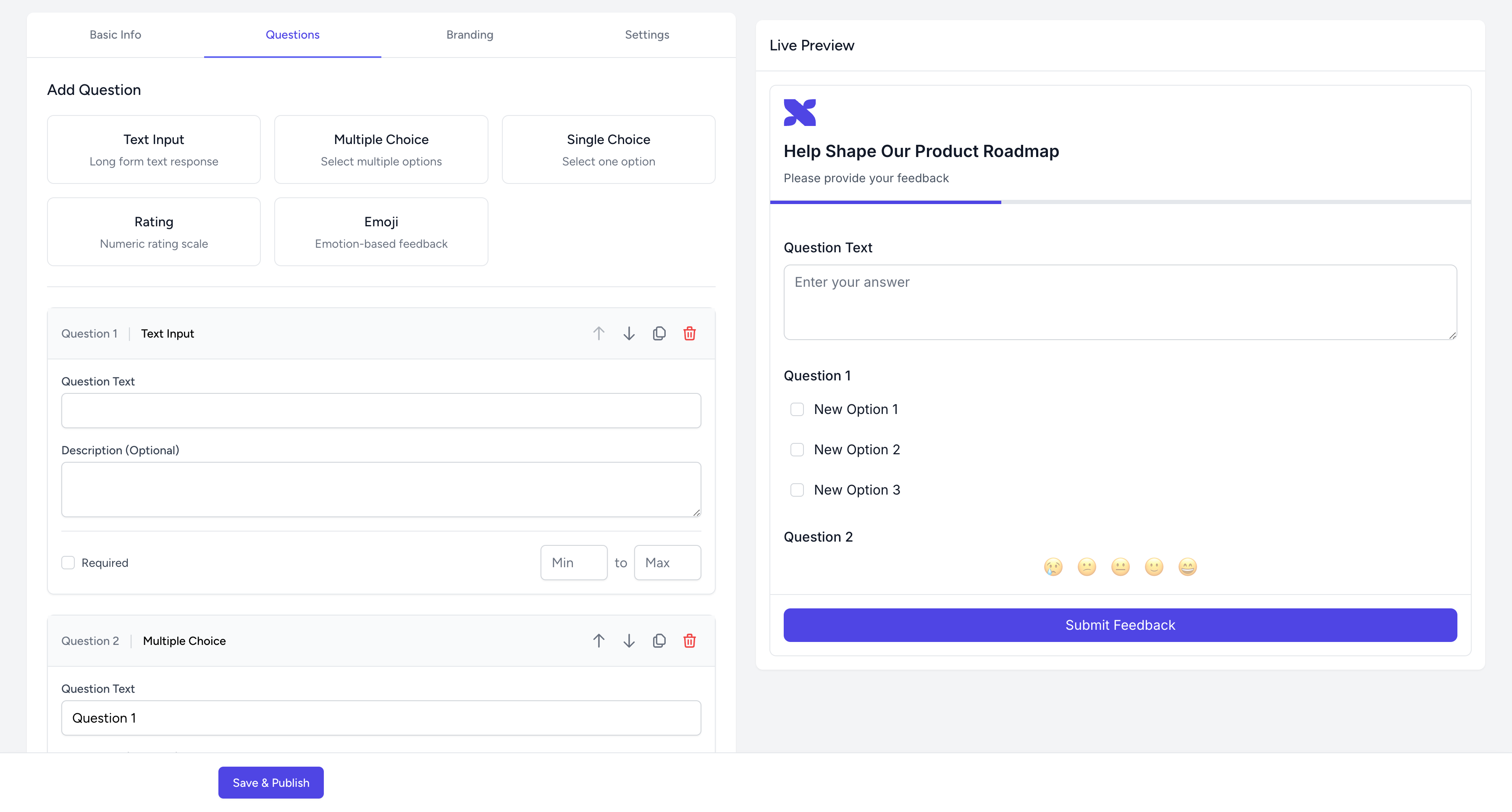 وسائط Feedblox - التقاط رؤى المستخدم مع واجهة واجهة مستخدم وصفحات المسح المدمجة 3