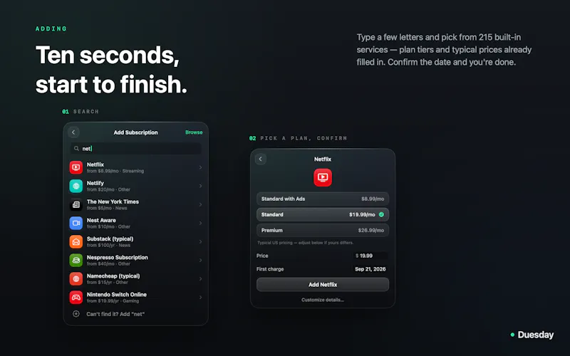Duesday 2.0 for Mac, iPhone & iPad screenshot 2