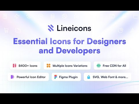 startuptile Lineicons 4-8400+ handcrafted SVG icons for designers & developers