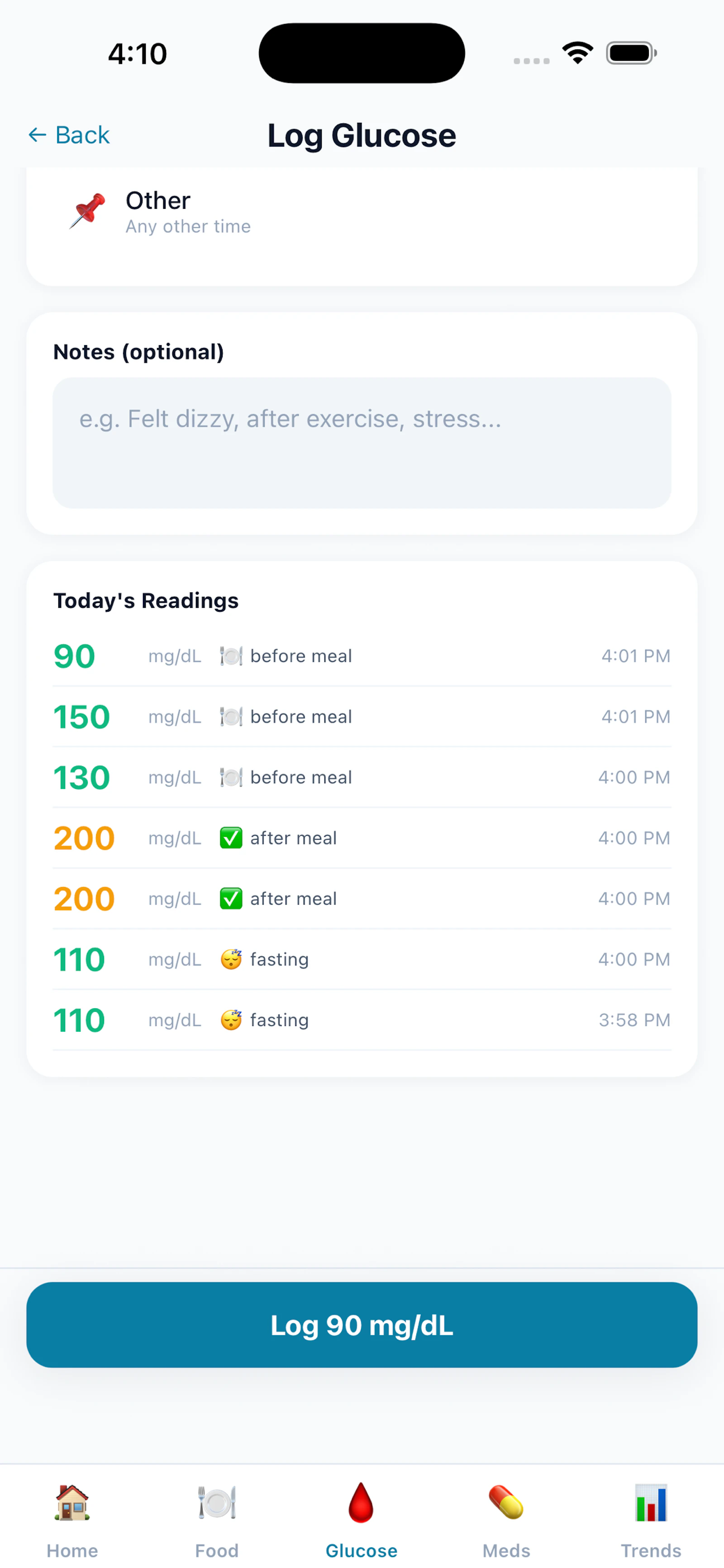 GlucoseTrack screenshot 4