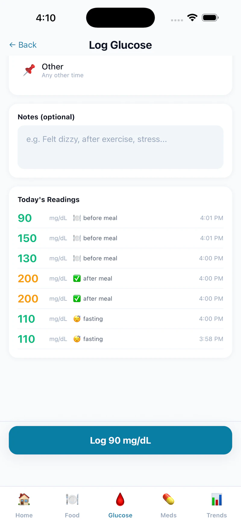 GlucoseTrack screenshot 4