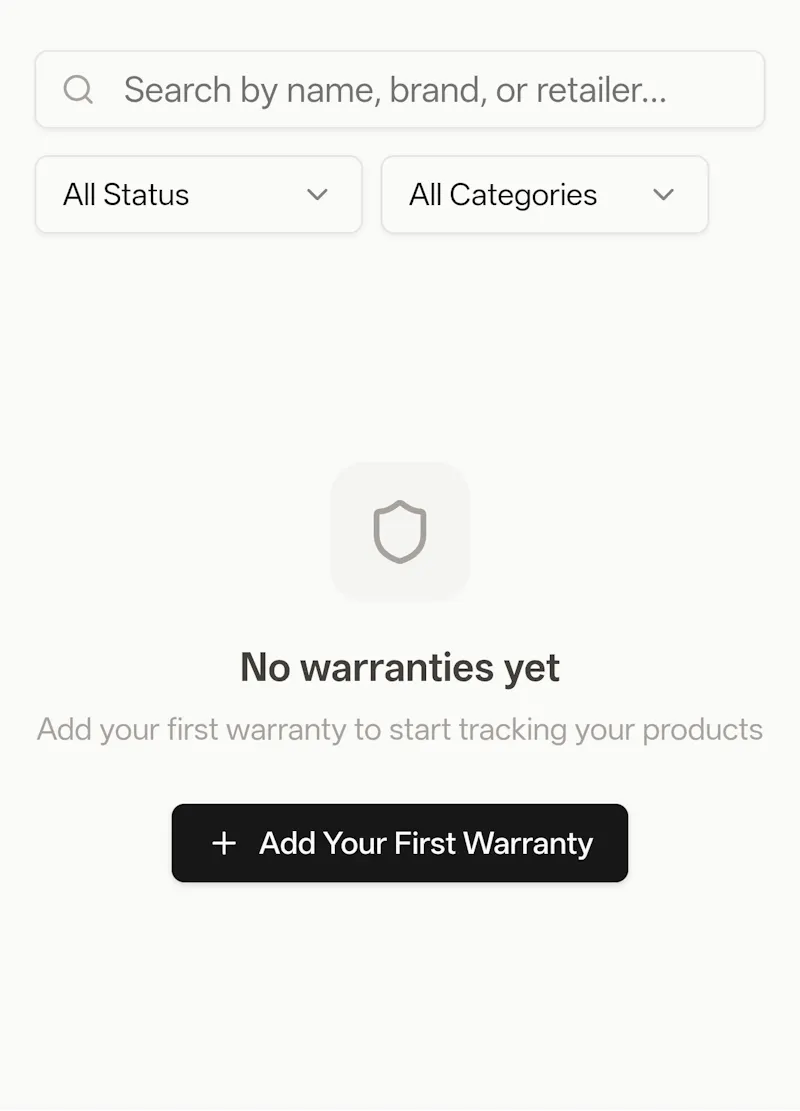 WarrantyVault screenshot 1