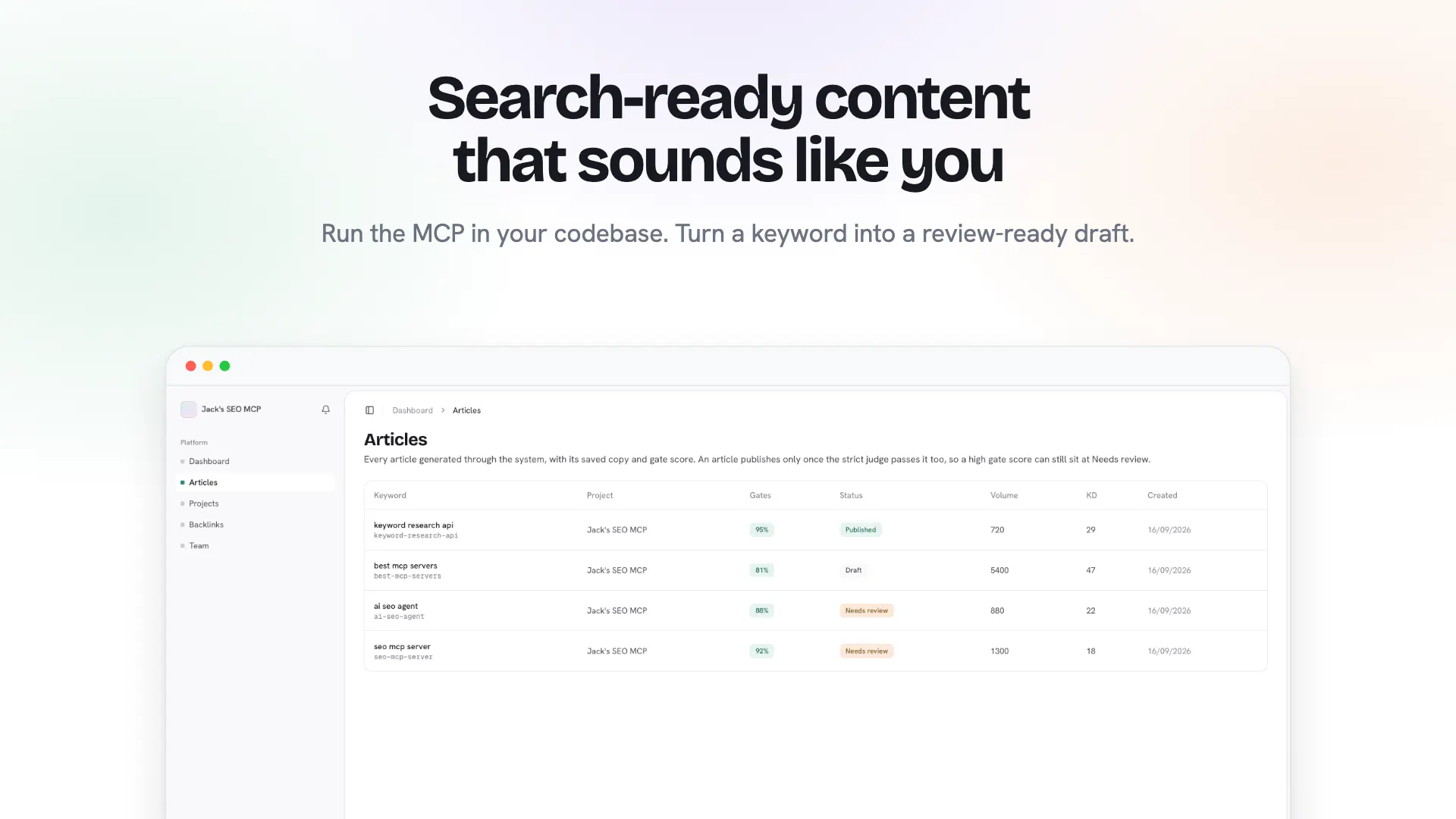 Jack's SEO MCP gallery image