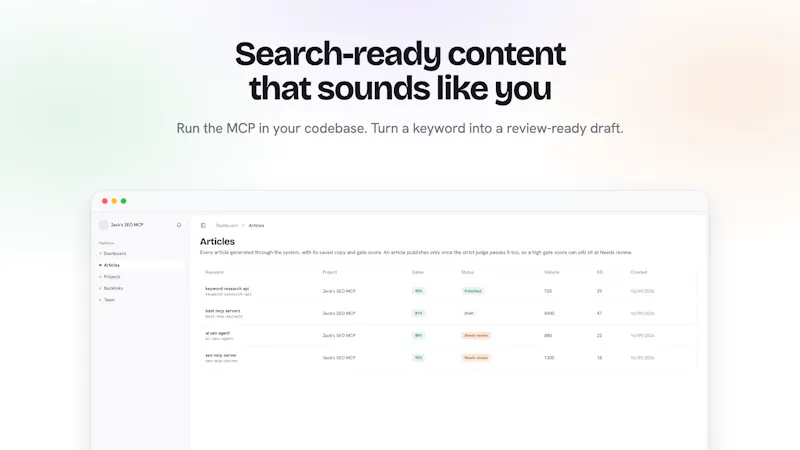 Jack's SEO MCP screenshot 1