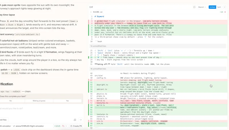 Arena Agent Mode with GitHub screenshot 5