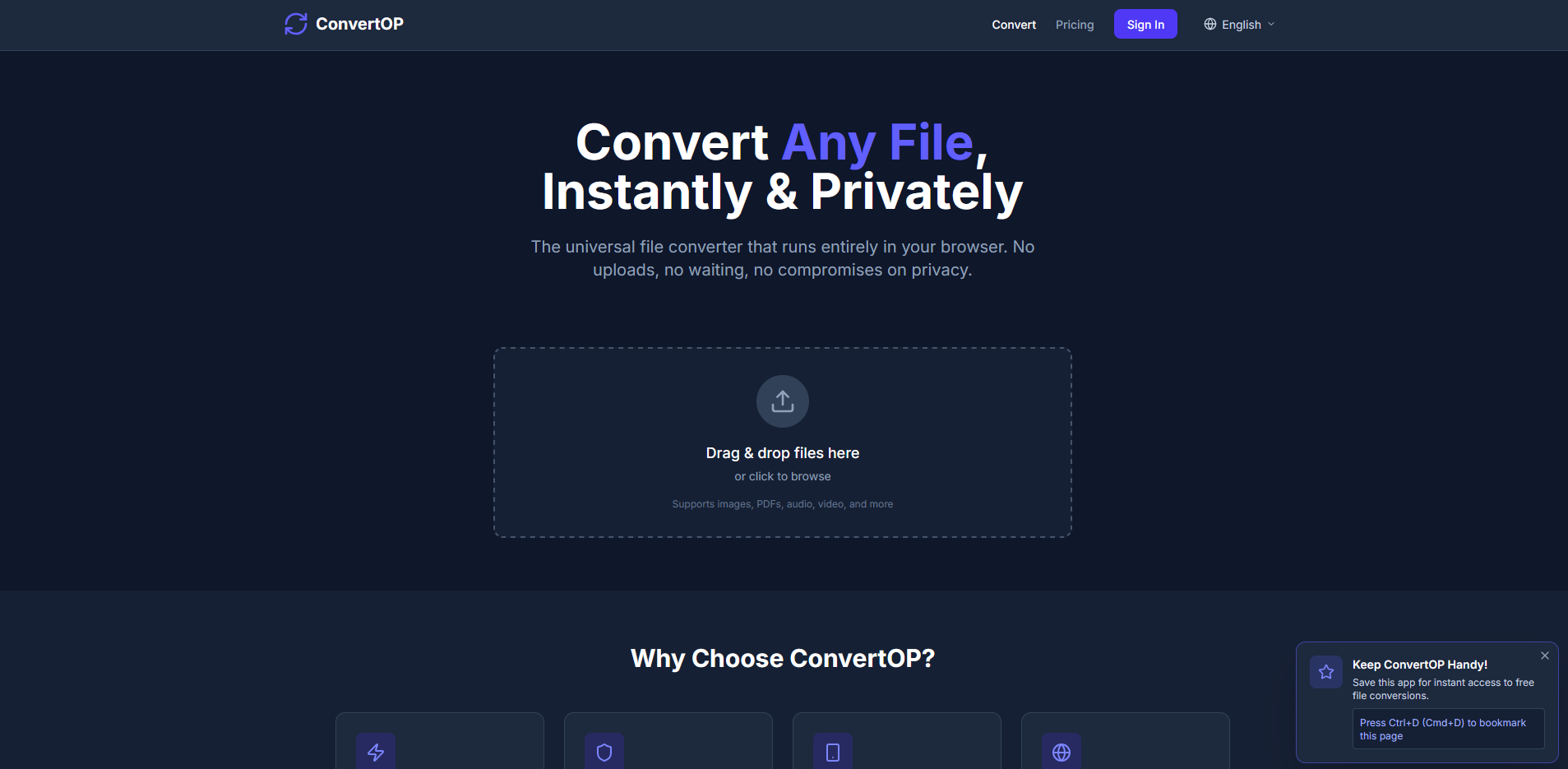 ConvertOP - Main product screenshot demonstrating key features and user interface