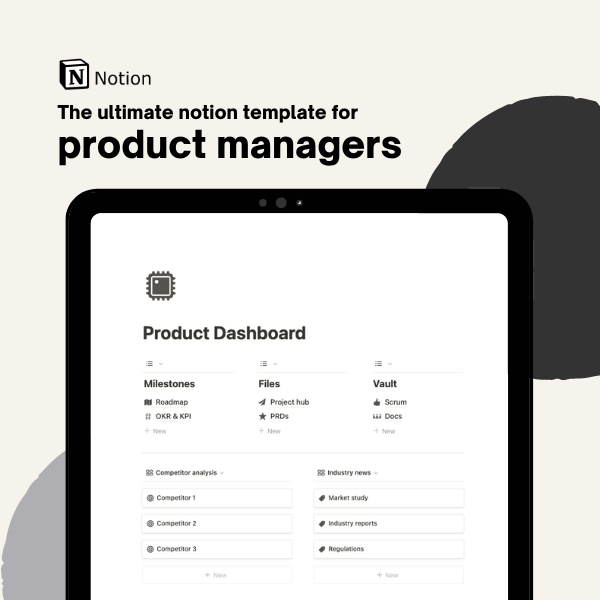 Notion template for product managers