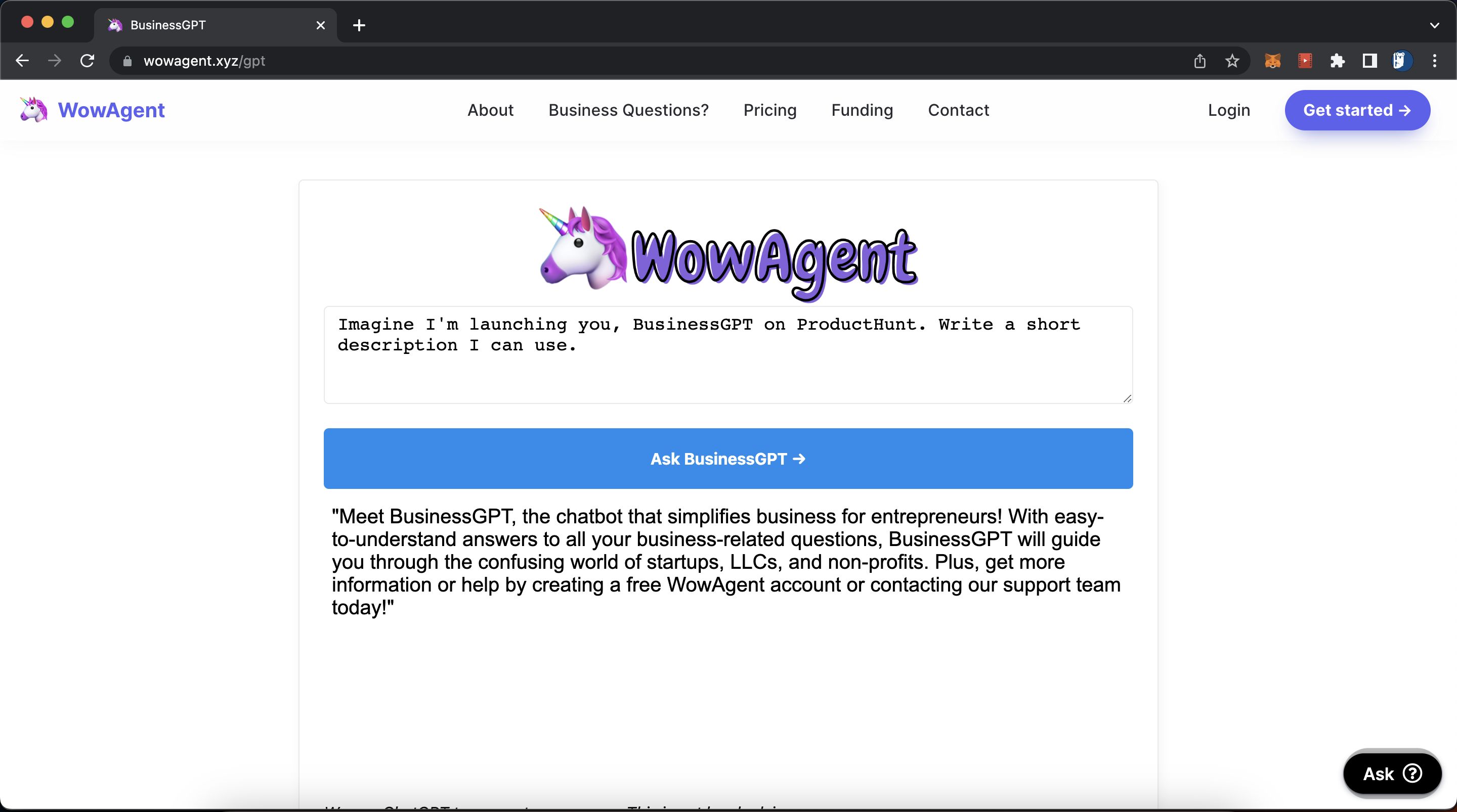 Businessgpt di Wowagent - Il modo gratuito per ottenere risposte alle domande commerciali con AI media 1