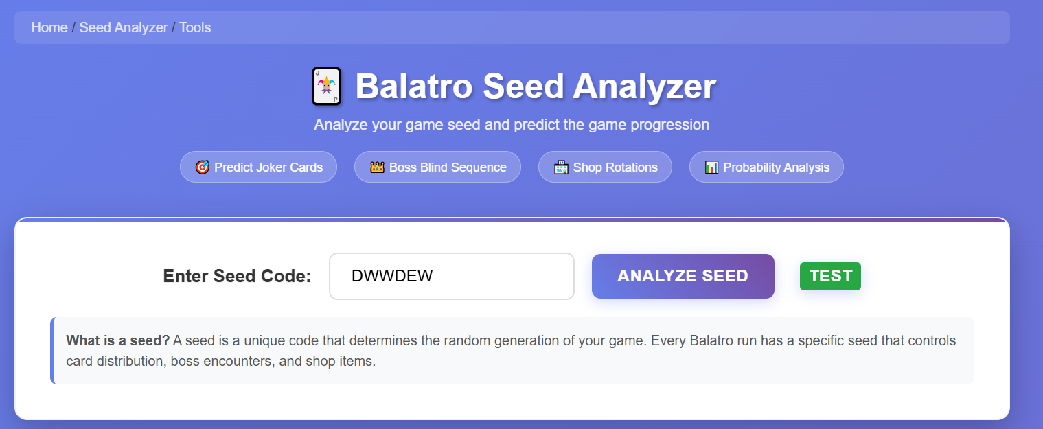 Balatro Seed Analyzer