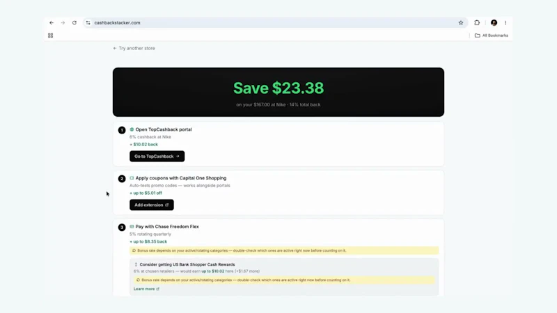 CashbackStacker screenshot 1 (video preview)