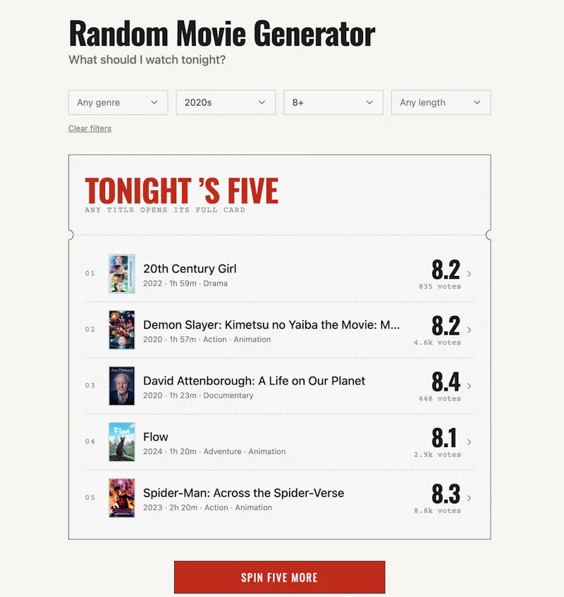 Random Movie Generator screenshot 3
