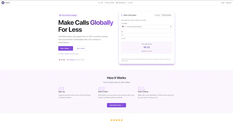 DialVia screenshot 1