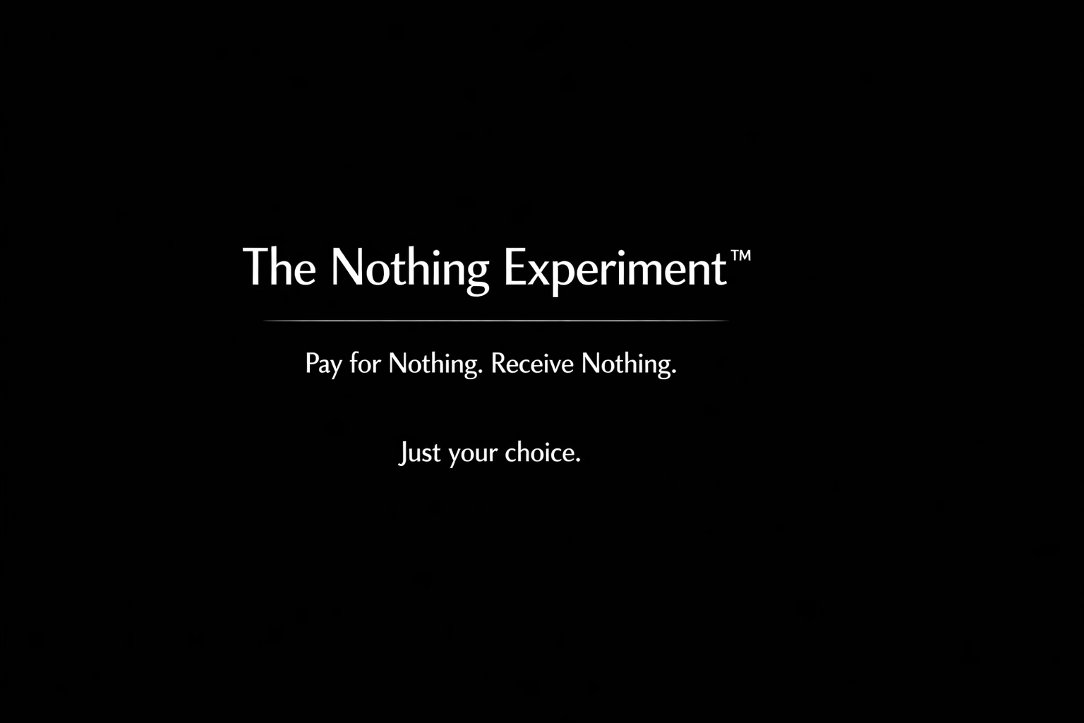 The Nothing Experiment™ gallery image