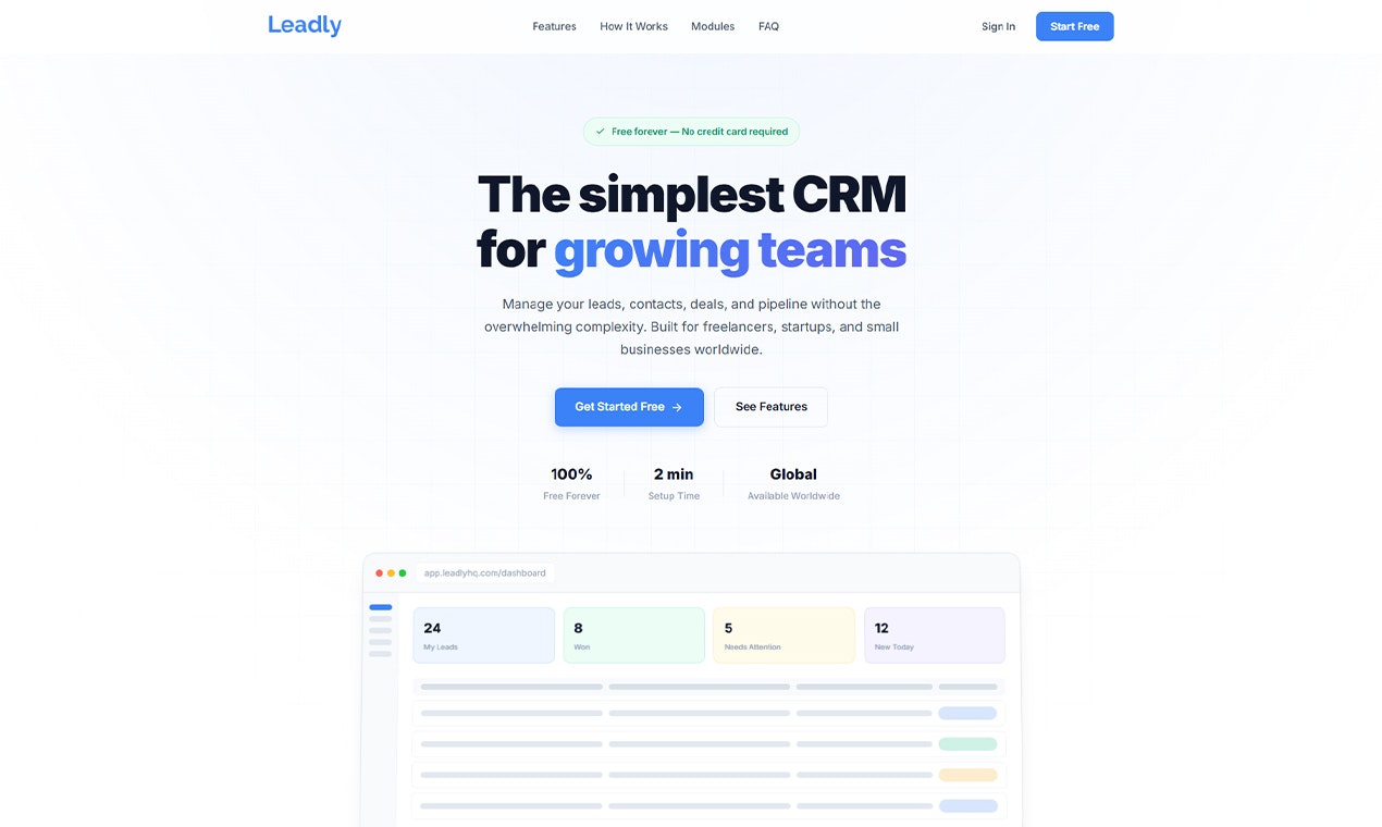Leadly — The Free CRM for Growing Teams gallery image