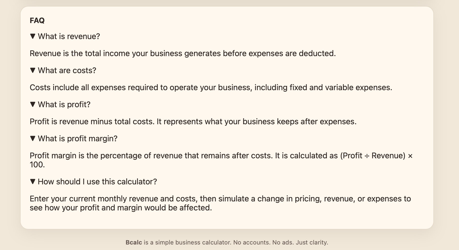 Bcalc — Profit Impact Calculator gallery image