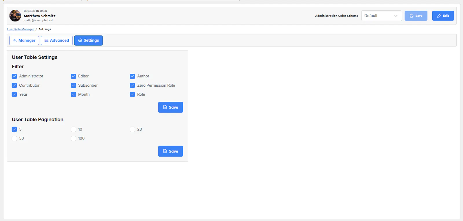 WP EQ Web Role Manager screenshot 2