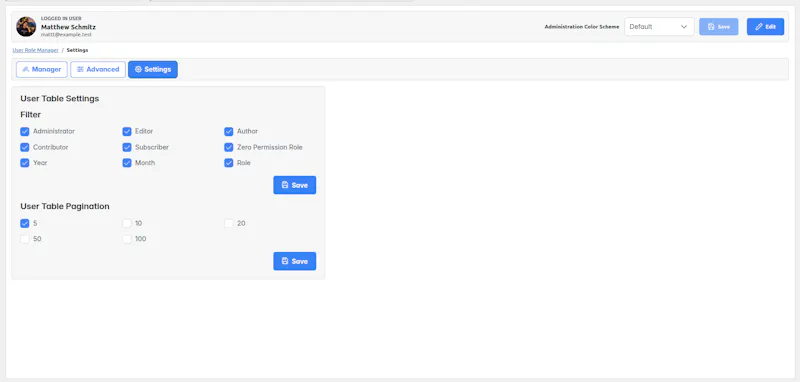WP EQ Web Role Manager screenshot 2