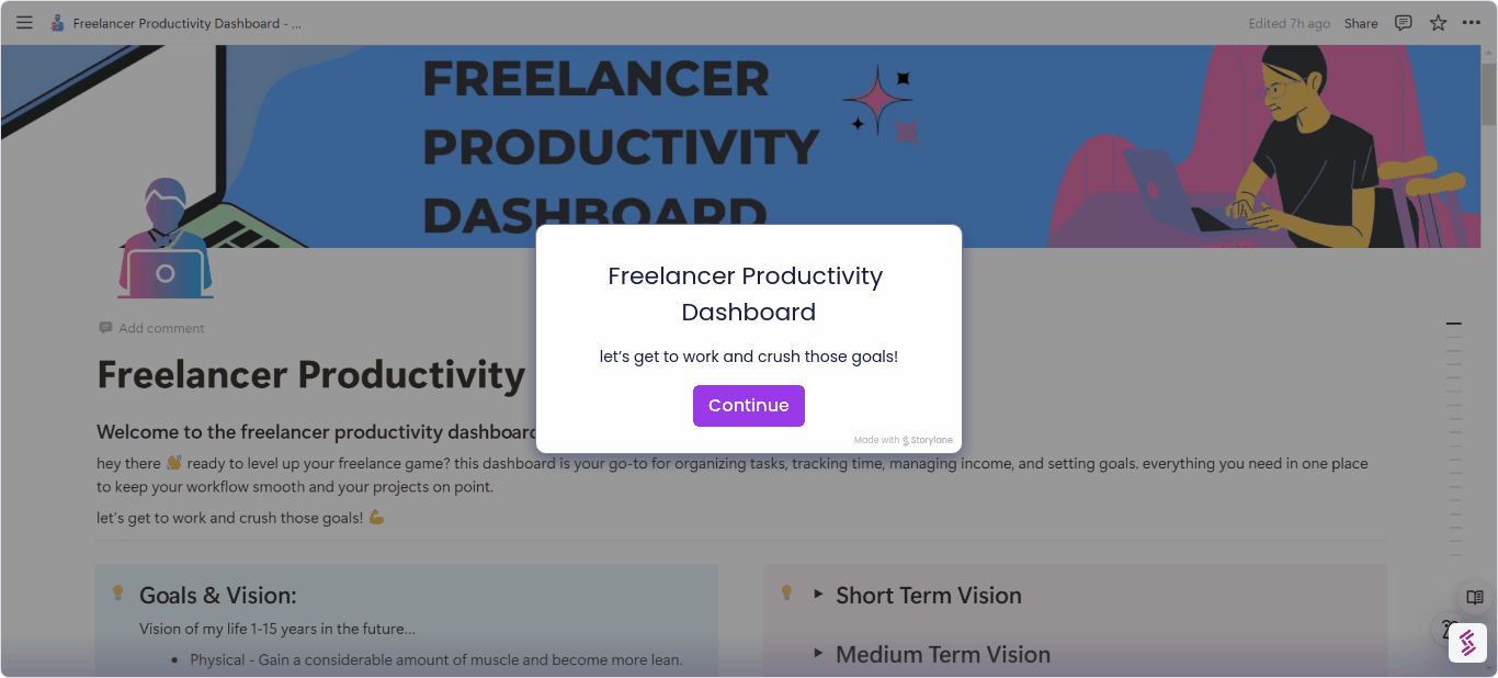 Painel de produtividade freelancer media 8