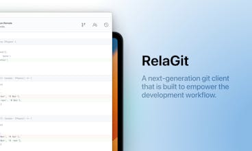 RelaGitのユーザーインターフェイスのスクリーンショット - この洗練されたユーザーフレンドリーなインターフェイスであなたのコーディング力を高めましょう - あなたの生産性が再考されます。