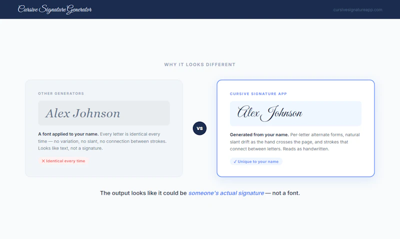 Launching cursivesignatureapp.com screenshot 1