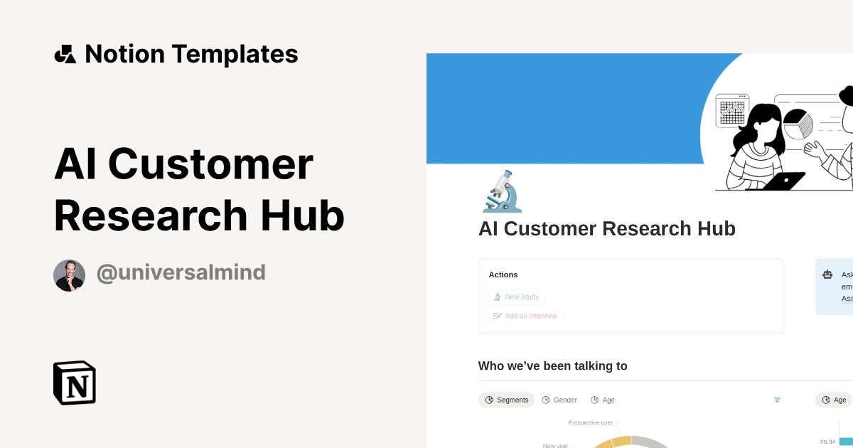 AI Customer Research Hub in Notion gallery image