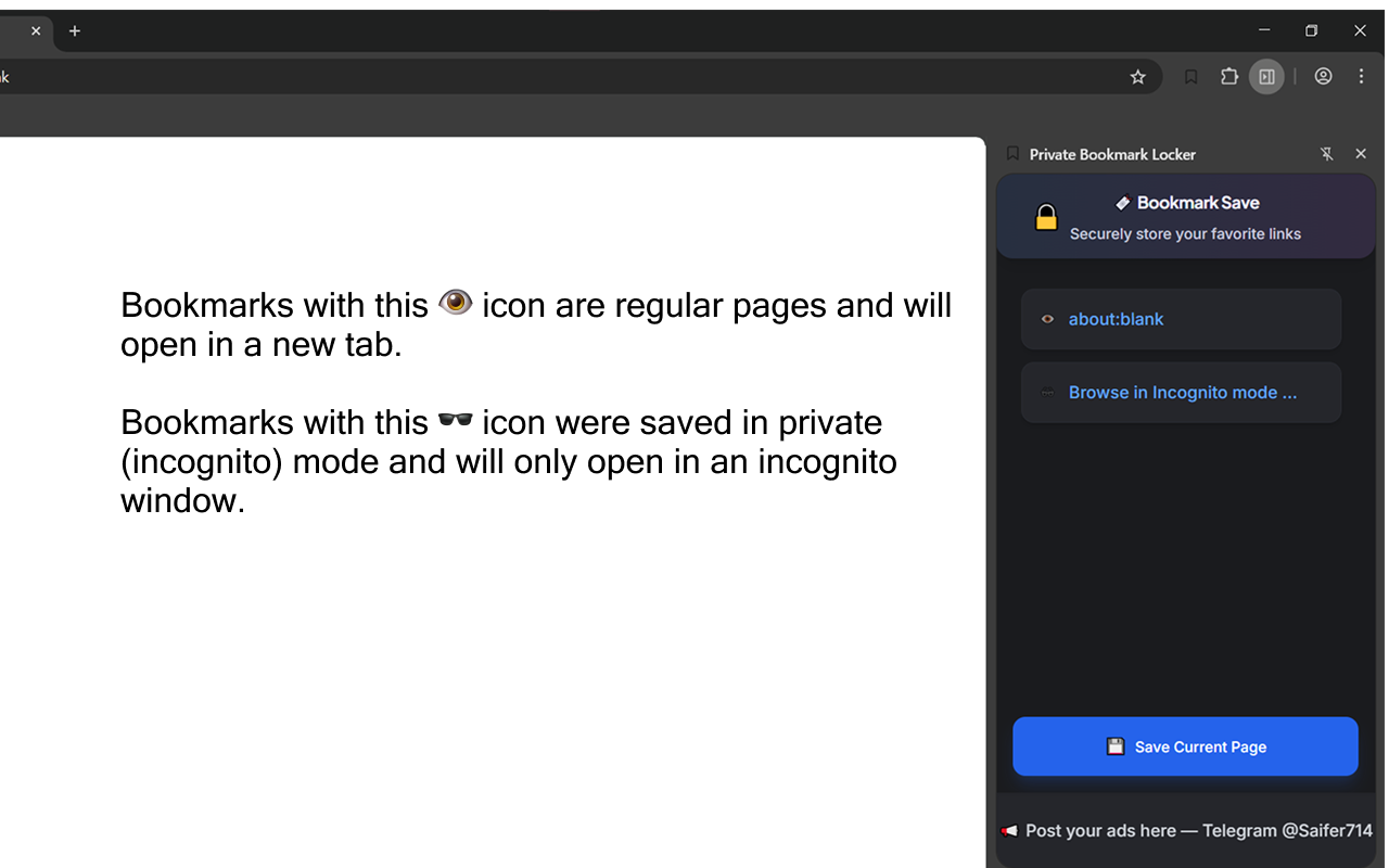 Média Locker de signets privé [Alpha] - Enregistrer les signets en privé, même en incognito 4