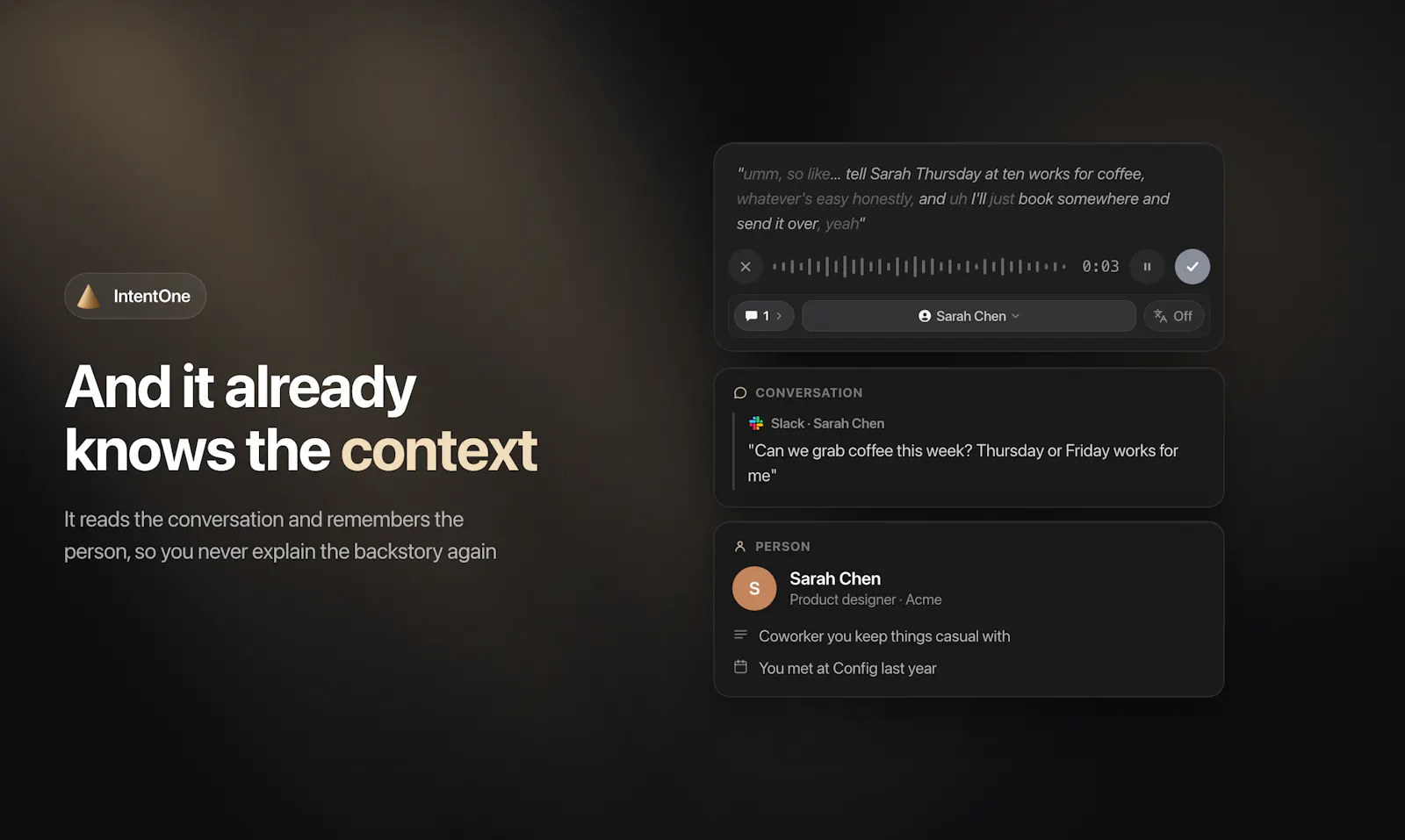 IntentOne screenshot 4
