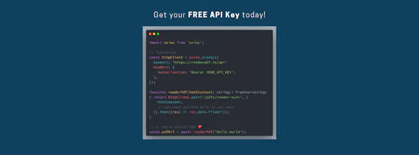 RenderPDF.io: HTML to modern PDFs gallery image